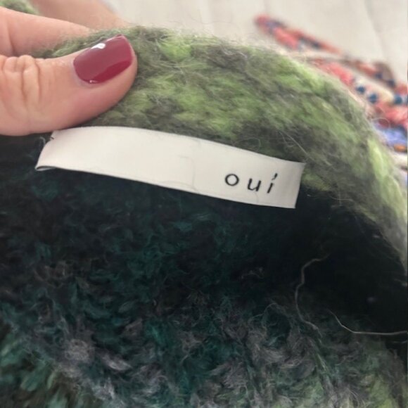 Oui Khaki Chunky Knit Relaxed Cardigan - Picture 4 of 5